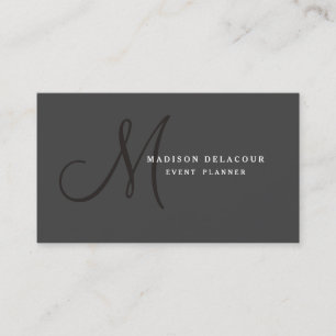 Professional Elegant Modern Monogram Black & White Business Card