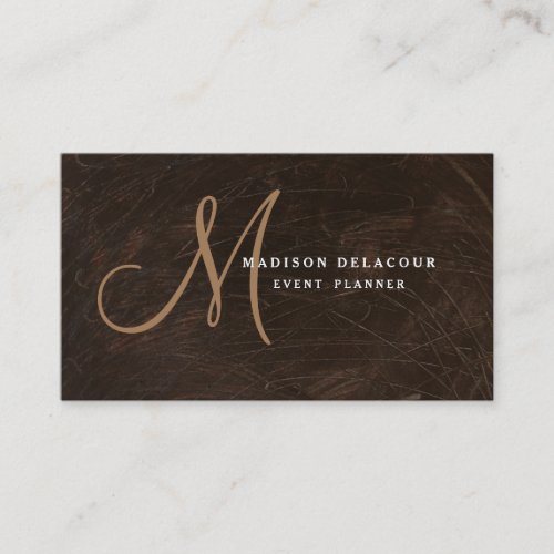 Professional Elegant Modern Monogram Black  White Business Card