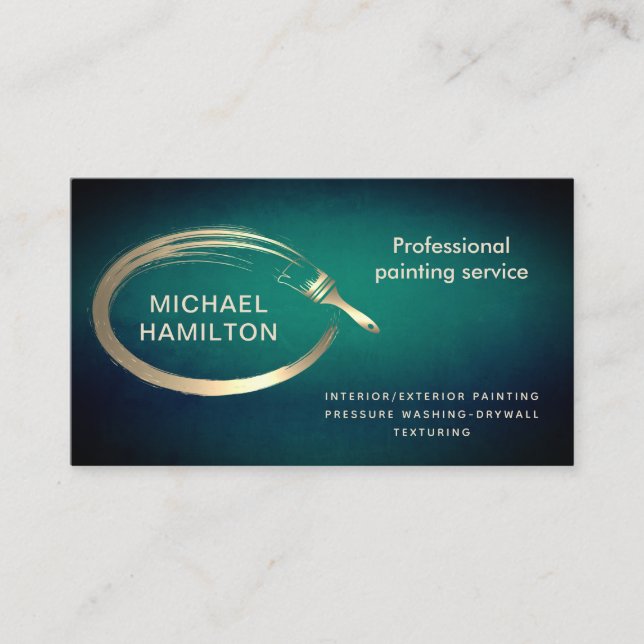 Professional elegant modern painting service  busi business card (Front)