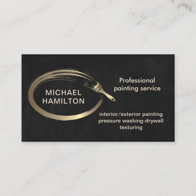 Professional elegant modern painting service  busi business card (Front)