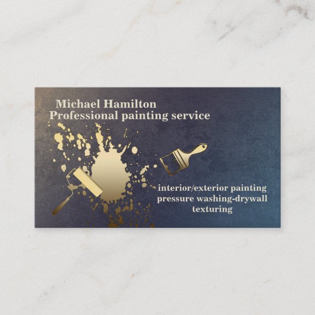 Professional elegant modern painting service busin business card (Front)
