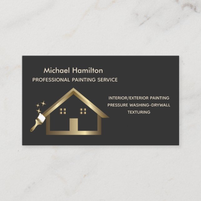 Professional elegant modern painting service business card
