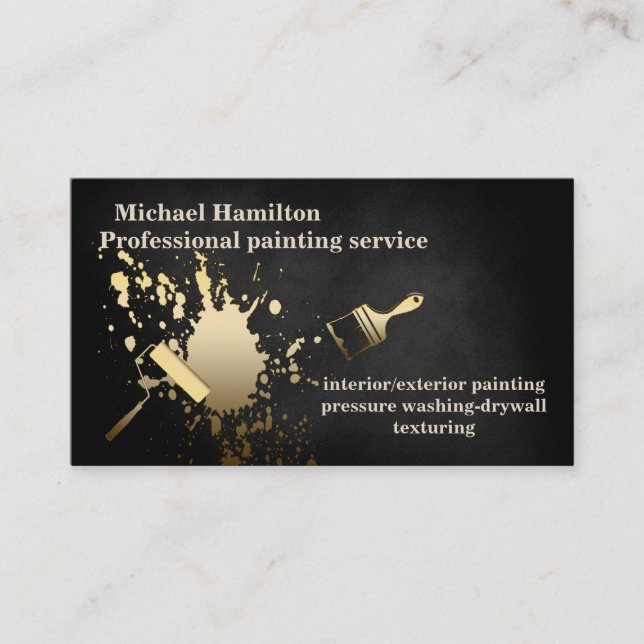 Professional elegant modern painting service business card (Front)