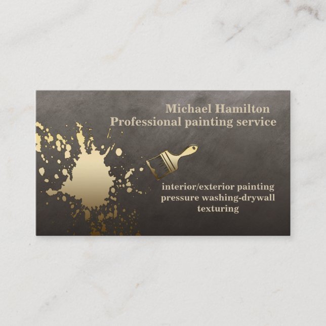 Professional elegant modern painting service business card (Front)
