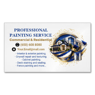 Professional elegant modern painting service business card magnet