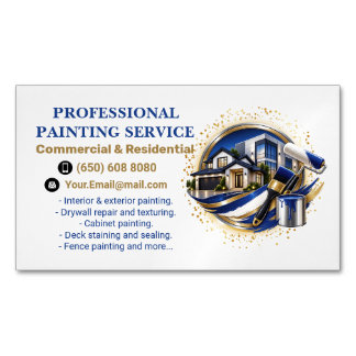 Professional elegant modern painting service business card magnet