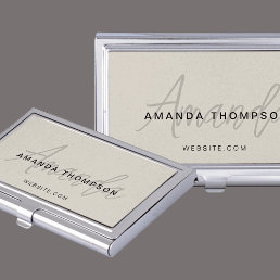 Professional Elegant Modern Personalized With Name Business Card Case
