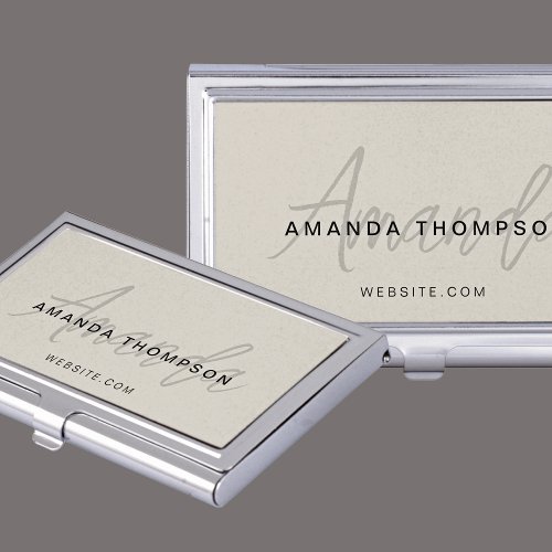 Professional Elegant Modern Personalized With Name Business Card Case