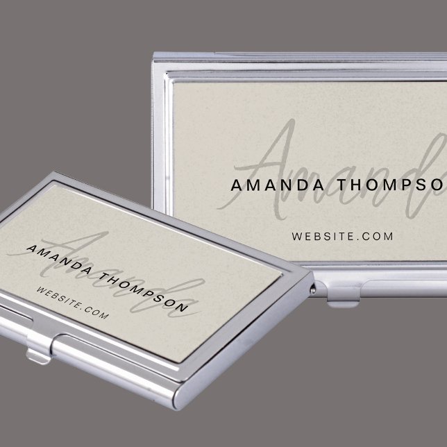 Professional Elegant Modern Personalized With Name Business Card Case (Creator Uploaded)