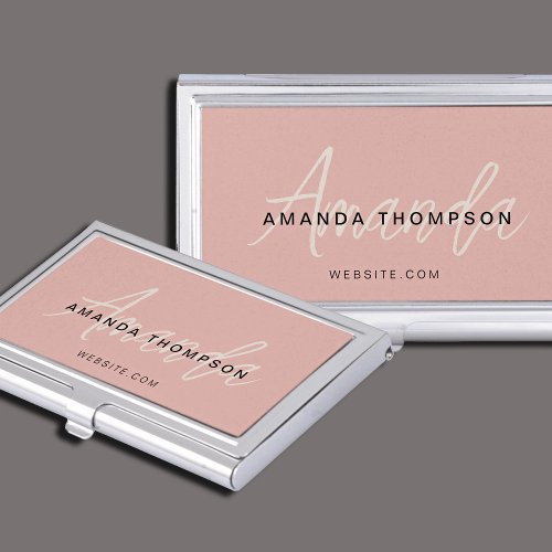 Professional Elegant Modern Personalized With Name Business Card Case