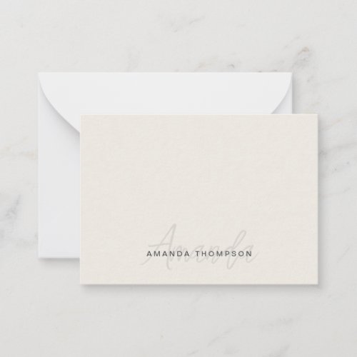 Professional Elegant Modern Personalized With Name Note Card