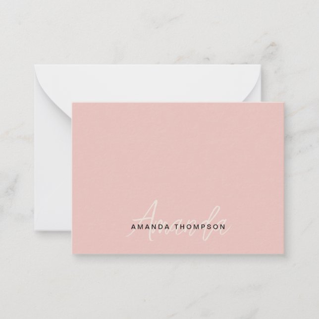 Professional Elegant Modern Personalized With Name Note Card (Front)