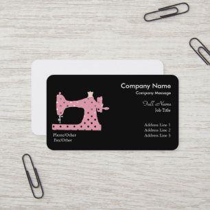 Professional Elegant Modern Pink Sewing Machine Business Card