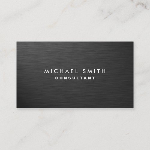 Professional Elegant Modern Plain Black Metal Business Card