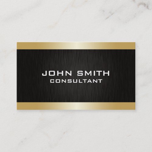 Professional Elegant Modern Plain Gold Black Metal Business Card