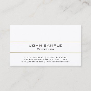 Professional Elegant Modern Plain Gold Deluxe Business Card by art_grande at Zazzle