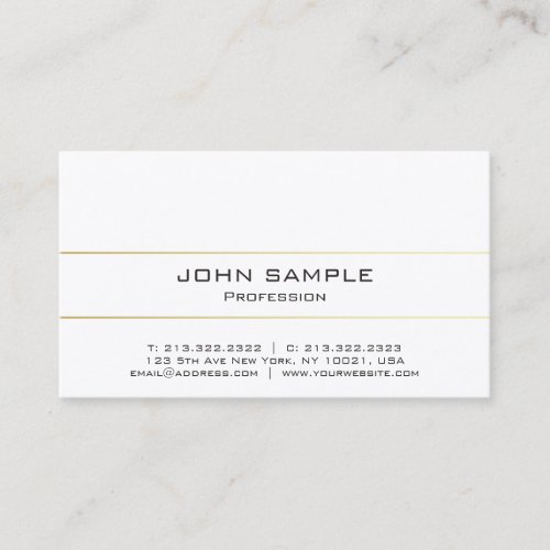 Professional Elegant Modern Plain Gold Deluxe Business Card