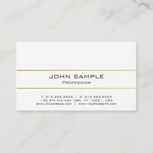 Professional Elegant Modern Plain Gold Luxury Business Card