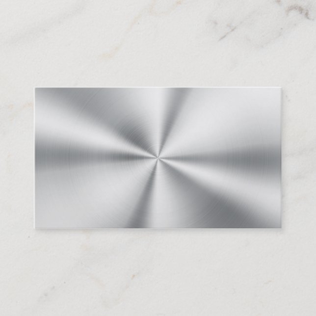 Professional Elegant Modern Plain Silver Metal Business Card (Front)