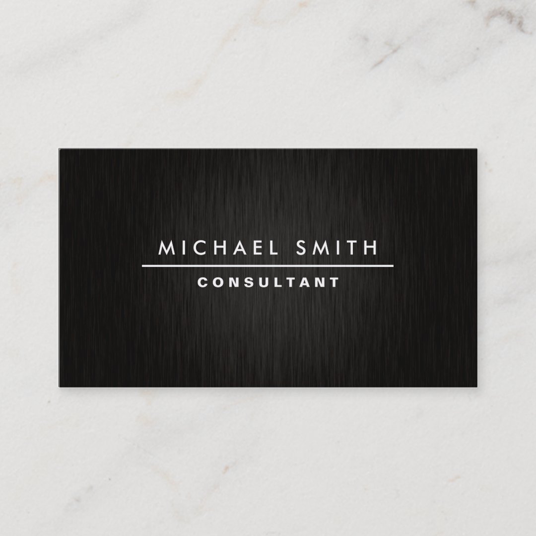 Professional Elegant Modern Plain Simple Black Business Card Zazzle