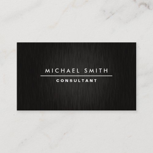 Professional Elegant Modern Plain Simple Black Business Card