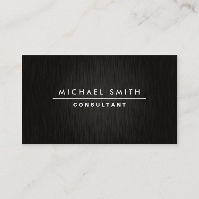 Professional Elegant Modern Plain Simple Black Business Card (Front)
