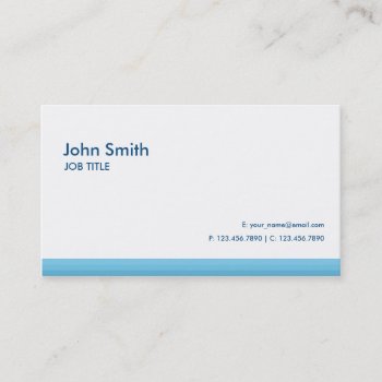 Professional Elegant Modern Plain Simple Blue Business Card by Lamborati at Zazzle