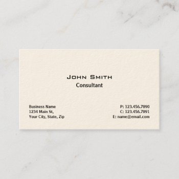 Professional Elegant Modern Plain Simple Cream Business Card by Lamborati at Zazzle