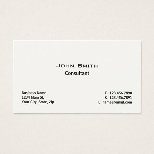 Professional Elegant Modern Plain Simple Cream Business Card