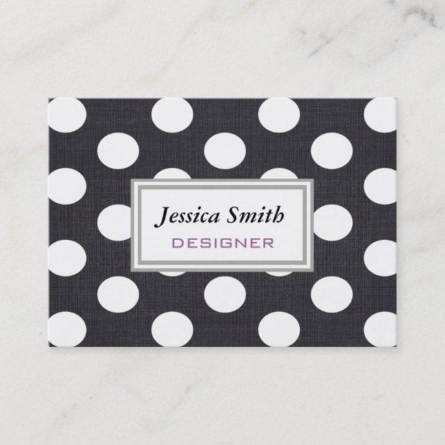Professional elegant modern polka dots business card (Front)