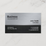 Professional Elegant Modern Silver And Black Metal Business Card at Zazzle