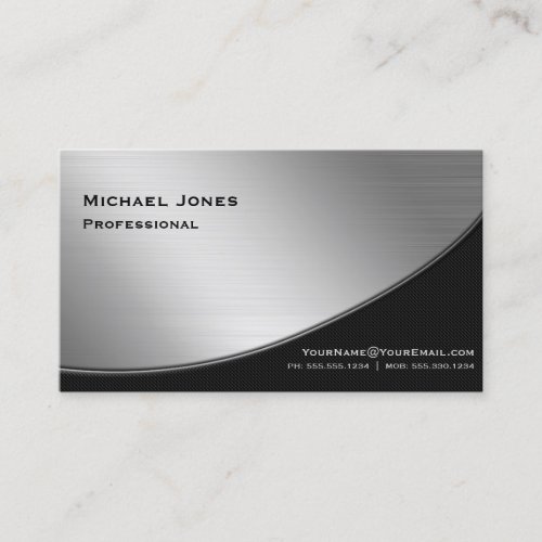 Professional Elegant Modern Silver Black Business Card