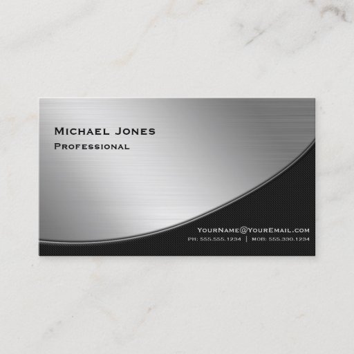 Customizable Professional Elegant Modern Silver Black Business Card