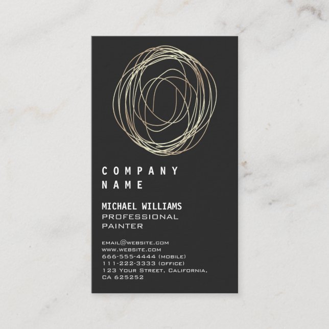 Professional Elegant Modern Silver Black Metal Bus Business Card (Front)