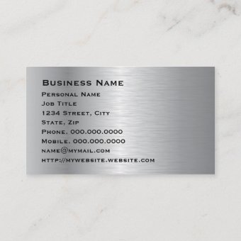 Professional Elegant Modern Silver Black Metal Business Card | Zazzle