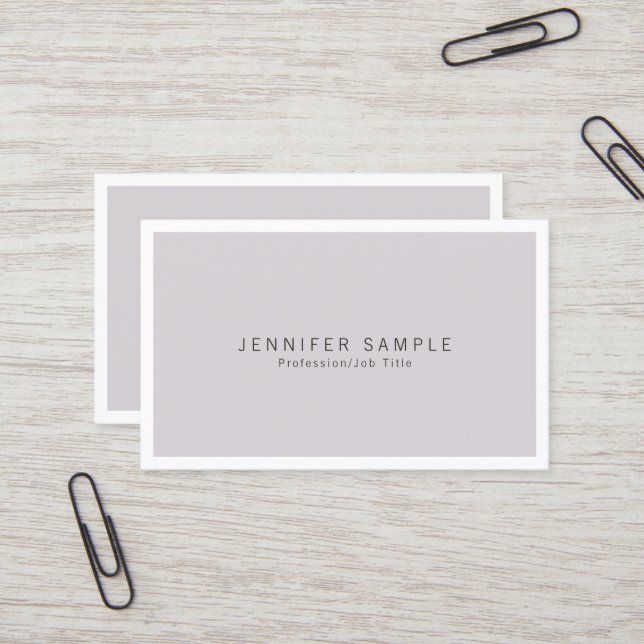 Professional Elegant Modern Simple Chic Plain Business Card (Front/Back In Situ)