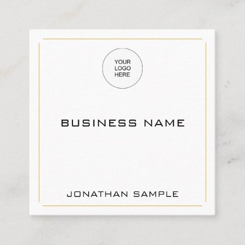 Professional Elegant Modern Simple Gold Template Square Business Card