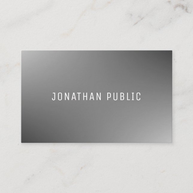 Professional Elegant Modern Simple Grey Template Business Card (Front)