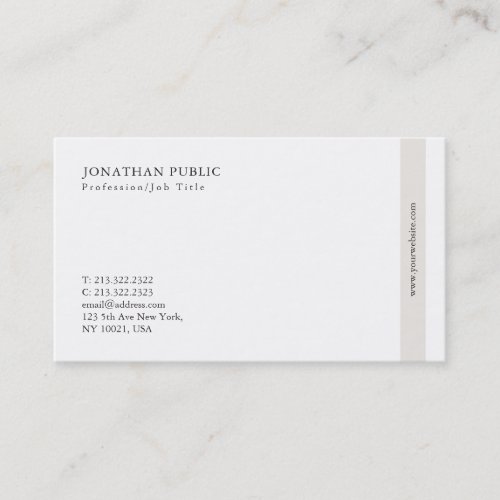 Professional Elegant Modern Simple Plain Business Card