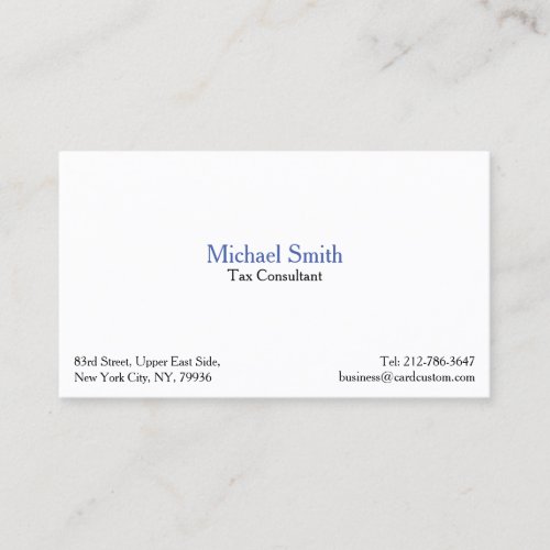 Professional Elegant Modern Simple White Custom Business Card