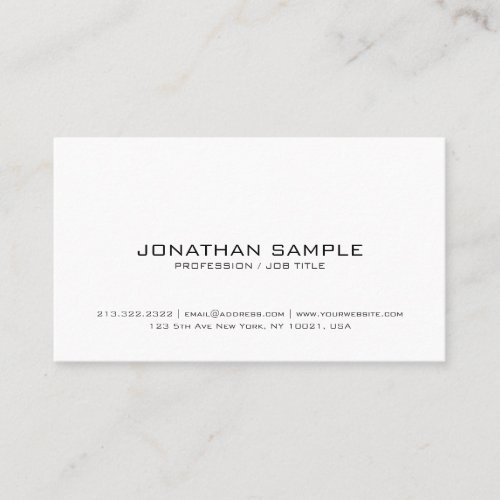 Professional Elegant Modern Sleek Design Plain Business Card