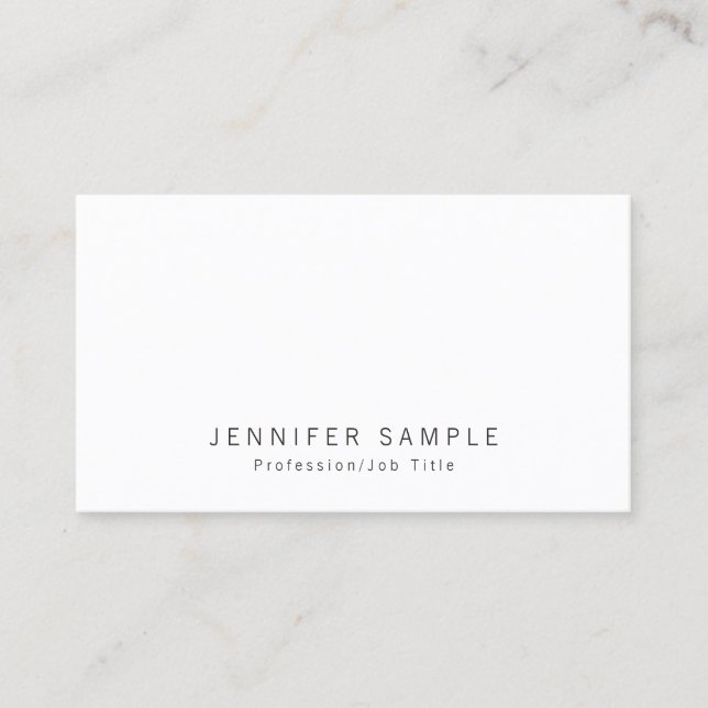Professional Elegant Modern Smart Chic White Business Card (Front)