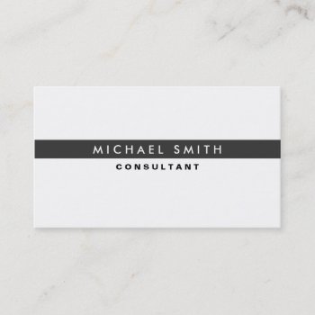 Professional Elegant Modern White Plain Simple Business Card by Lamborati at Zazzle