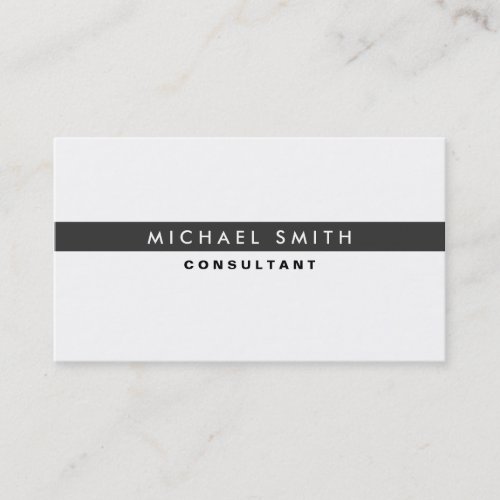 Professional Elegant Modern White Plain Simple Business Card