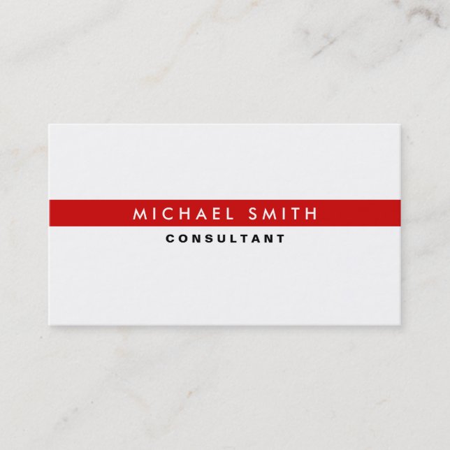 Professional Elegant Modern White Plain Simple Business Card (Front)