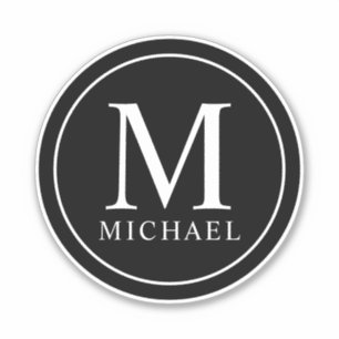 Professional Elegant Monogram and Name Sticker