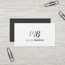 Professional Elegant monogram Black Minimalist Business Card