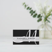 Professional Elegant Monogram Business Card (Standing Front)