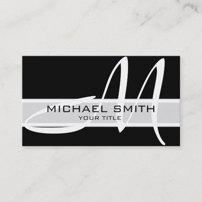 Professional Elegant Monogram Business Card (Front)