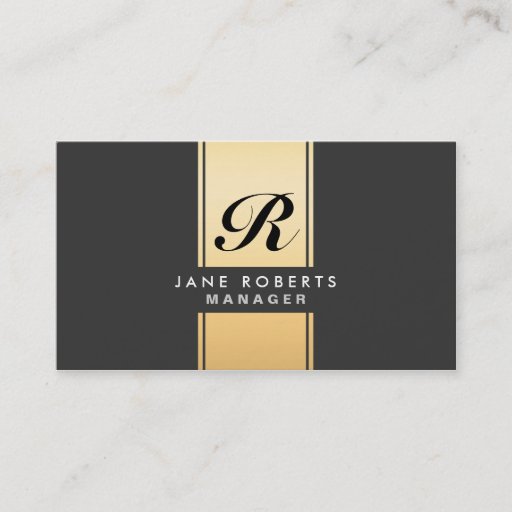 Customizable Professional Elegant Monogram Cosmetologist Gold Business Cards